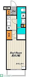 プレール・ドゥーク経堂 1Kの間取図画像