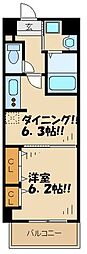 エスポアール蘆花公園 1DKの間取図画像