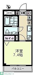 ベレトワール 1Kの間取図画像
