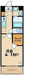 プランタニエ仙川 1Kの間取図画像