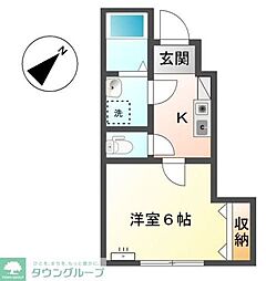 ワイズヴィレッタ 1Kの間取図画像