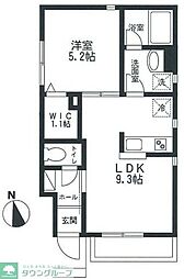 スカイテラス 1LDKの間取図画像