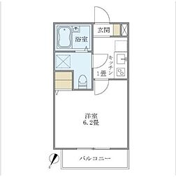 ミニョン若林 1Kの間取図画像