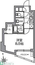 Enode豪徳寺 1Kの間取図画像
