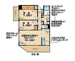 ドゥーエ芦花公園 2LDKの間取図画像