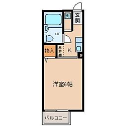 シティハイムプレアデス 1Kの間取図画像