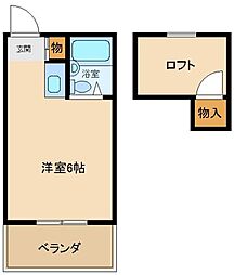 壱番館 ワンルームの間取図画像