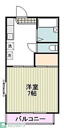 マ・シャンブル国立 1DKの間取図画像