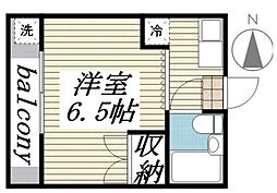 サンアベニュー師岡 2階ワンルームの間取り