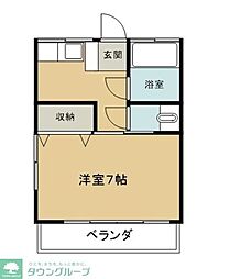 南街荘 1Kの間取図画像