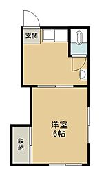金井荘 2階1Kの間取り