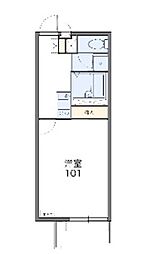 多摩都市モノレール 上北台駅 徒歩10分の賃貸マンション 2階1Kの間取り