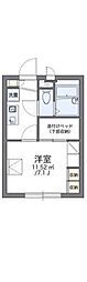 レオパレス紅葉 1Kの間取図画像