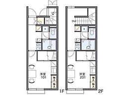 レオパレスＣｏｓｍｏ 1階1Kの間取り