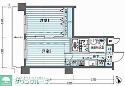 フェニックス吉祥寺アヴァンティーク 2Kの間取図画像
