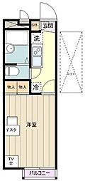 レオパレス立野 1Kの間取図画像