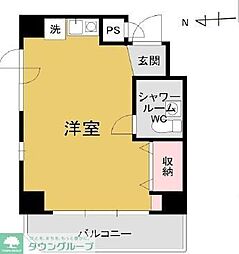 JR総武線 三鷹駅 徒歩4分の賃貸マンション 6階ワンルームの間取り