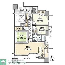 ライオンズステージ立川ラフィナタワー 3LDKの間取図画像