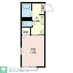 ディアス羽衣 1Kの間取図画像