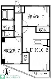 アビリアなごみ 2LDKの間取図画像