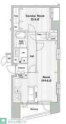 ガーラ・レジデンス府中 ワンルームの間取図画像