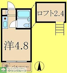 りんどうハイツ ワンルームの間取図画像