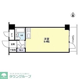 ツインリーフ国分寺 ワンルームの間取図画像