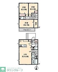 東大和市蔵敷3丁目アパート 3LDKの間取図画像
