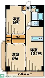 フレイグラントオリーブ 2LDKの間取図画像
