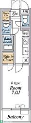 リブリ・東村山 1Kの間取図画像
