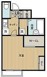 レオパレス山百合 1Kの間取図画像