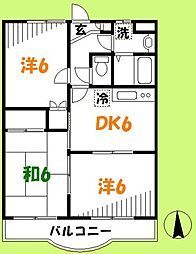 エスポワール 3DKの間取図画像