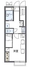 レオパレスリバーサイド上砂 1Kの間取図画像