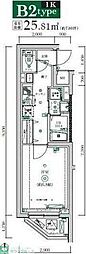 MAXIV東府中DUE 1Kの間取図画像