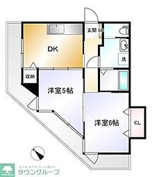 エーデルハイム 1LDKの間取図画像