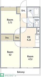 コーポ日産 3DKの間取図画像