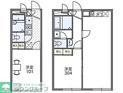 レオパレス下連雀 1Kの間取図画像