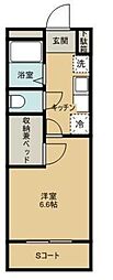 レオパレス中央2 1Kの間取図画像