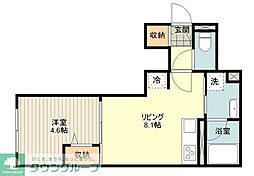 プレステージコート三鷹 1LDKの間取図画像