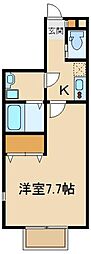 キャメル東村山 1Kの間取図画像