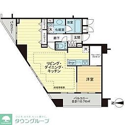 国立デュープレックス1 1LDKの間取図画像