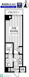 ステージファースト府中 1Kの間取図画像