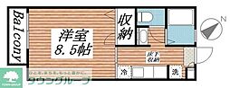 エメラルダス 1Kの間取図画像