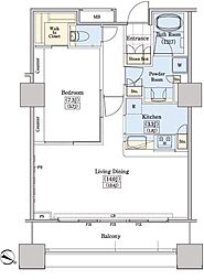 レジディアタワー上池袋タワーサイド 1LDKの間取図画像