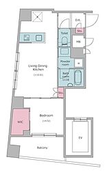 クレヴィアリグゼ西巣鴨 1LDKの間取図画像