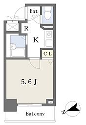 コーポ白山 1Kの間取図画像