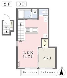 文京区千駄木1丁目アパート 1LDKの間取図画像