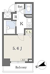 コーポ白山 1Kの間取図画像