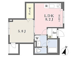 リシェス文京駒込 1LDKの間取図画像