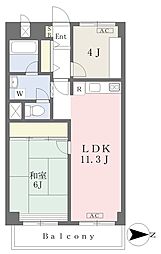 リバーサイド赤羽マンション 2LDKの間取図画像
